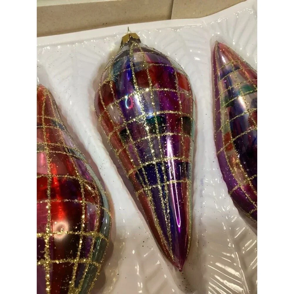 Beautiful Glass Commodore Christmas Classic Ornaments Two Complete Boxes (8)